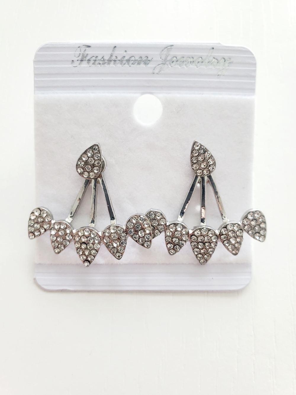 Fashion Jewelry Silver Crystal Teardrop Ear Crawlers